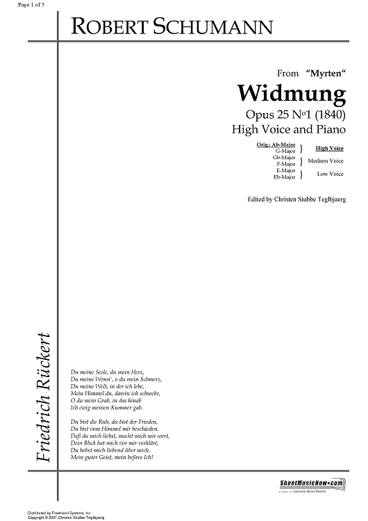 Widmung Op.25 No. 1