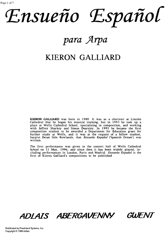 Ensueño Español - for Deian - Op. 1