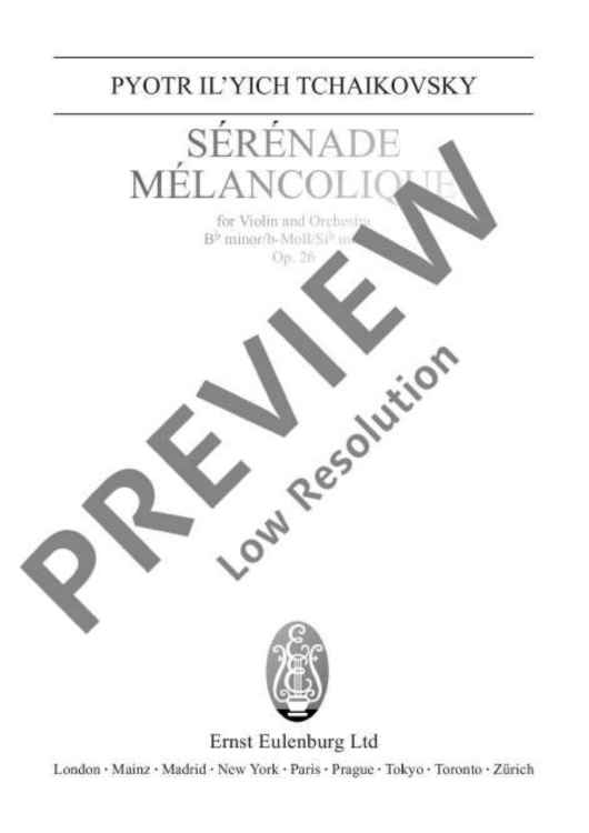 Sérénade Mélancolique in B flat minor - Full Score