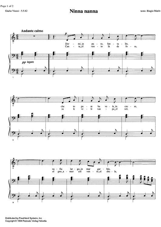 NINNA NANNA Sheet music