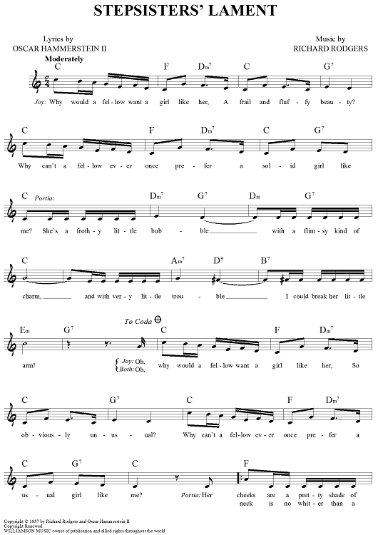 Stepsisters Lament Sheet Music For Lead Sheet Sheet Music Now 
