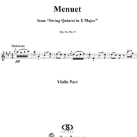 String Quintet in E Major, Op. 11, No. 5: Menuet - Violin