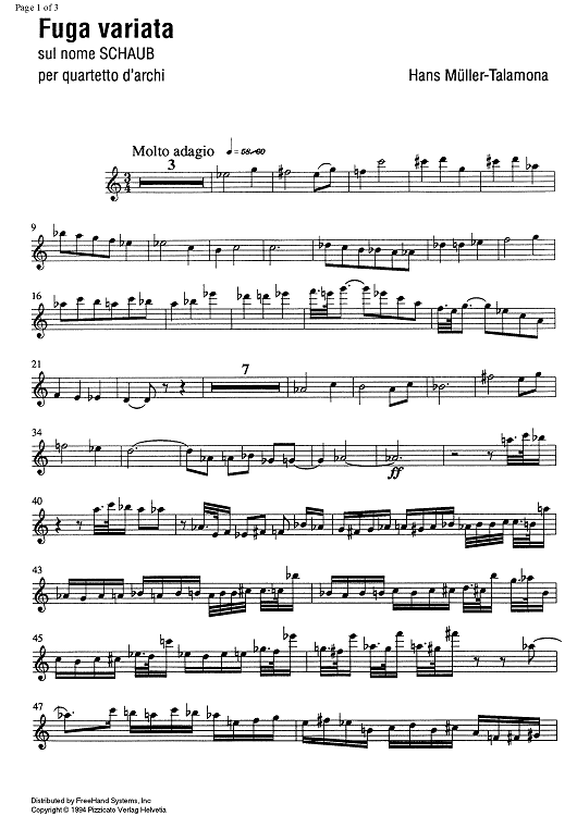 Fuga variata - Violin 1