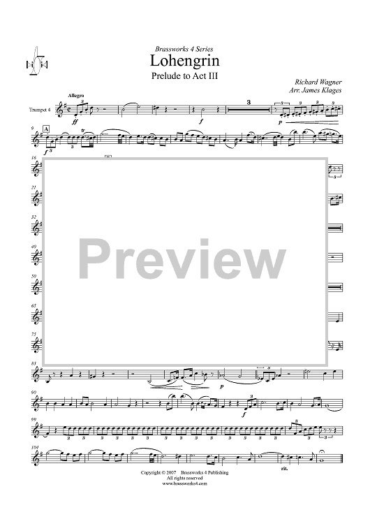 Lohengrin Prelude to Act III - Trumpet 4