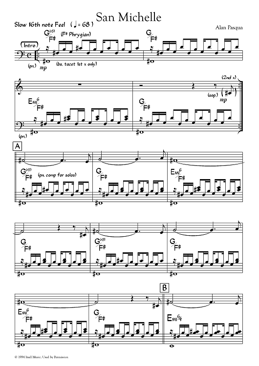 San Michelle C Instruments Sheet Music for C Instruments