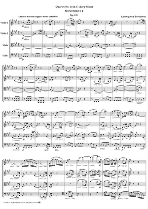 Quartet No. 14, Movement 4 - Score