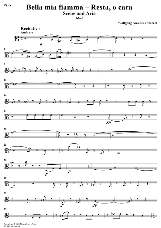 "Bella mia fiamma", scena and "Resta, o cara", aria, K528 - Viola