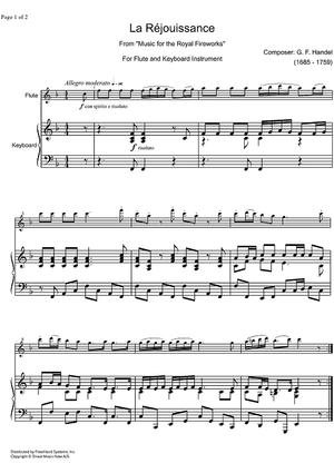 La Réjouissance Music for the Royal Fireworks HWV 351 - Score