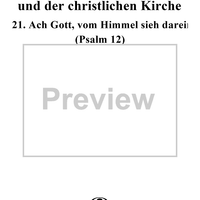 Chorale Preludes, Part II, Vom Worte Gottes und der christlichen Kirche, 21. Ach Gott, vom Himmel sieh darein (Psalm 12)