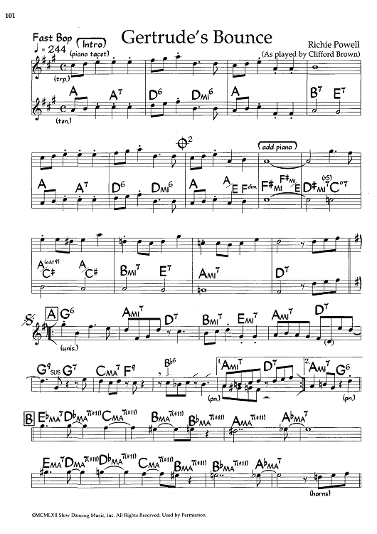 Gertrude's Bounce - Eb Instruments