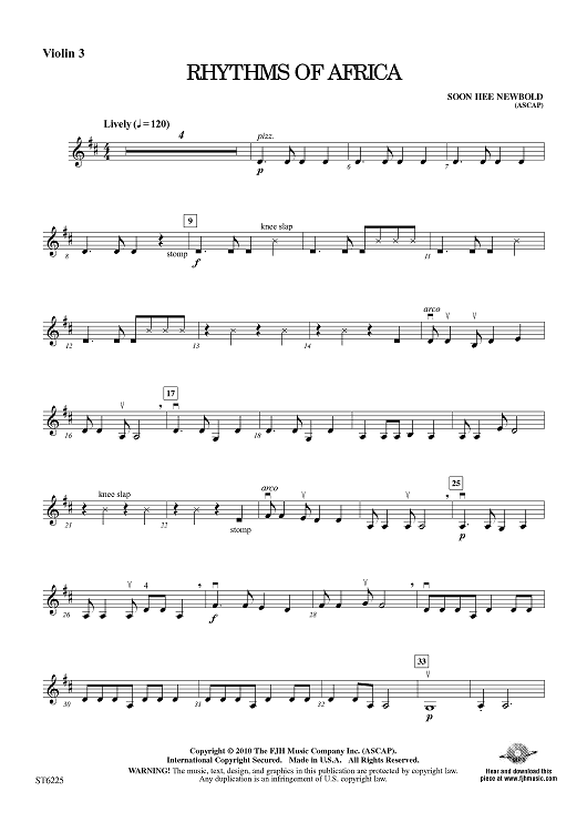 Rhythms of Africa - Violin 3 (Viola T.C.)