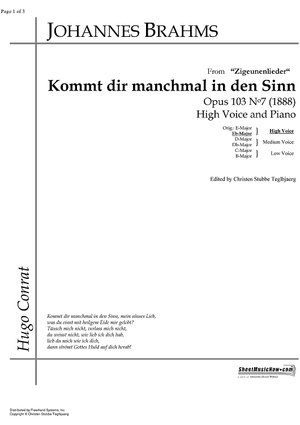 Kommt dir manchmal in den Sinn Op.103 No. 7