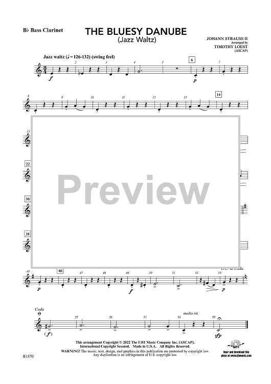 The Bluesy Danube - Bb Bass Clarinet