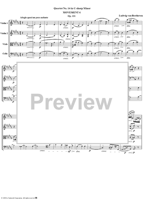 Quartet No. 14, Movement 6 - Score