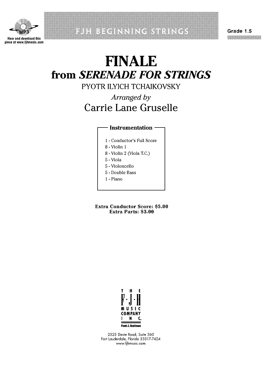 Finale from Serenade for Strings - Score