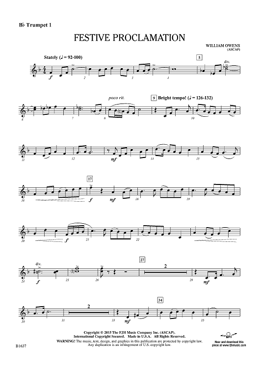 Festive Proclamation - Bb Trumpet 1