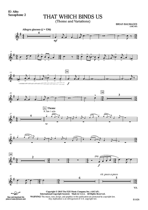 That Which Binds Us (Theme and Variations) - Eb Alto Sax 2