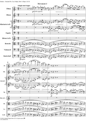 Serenade No.2 in A Major, Op.16, Movement 3 - Full Score