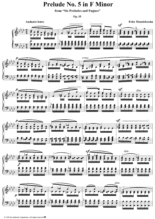 Prelude no. 5 in F minor