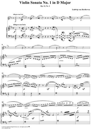 Violin Sonata No. 1 - Piano Score