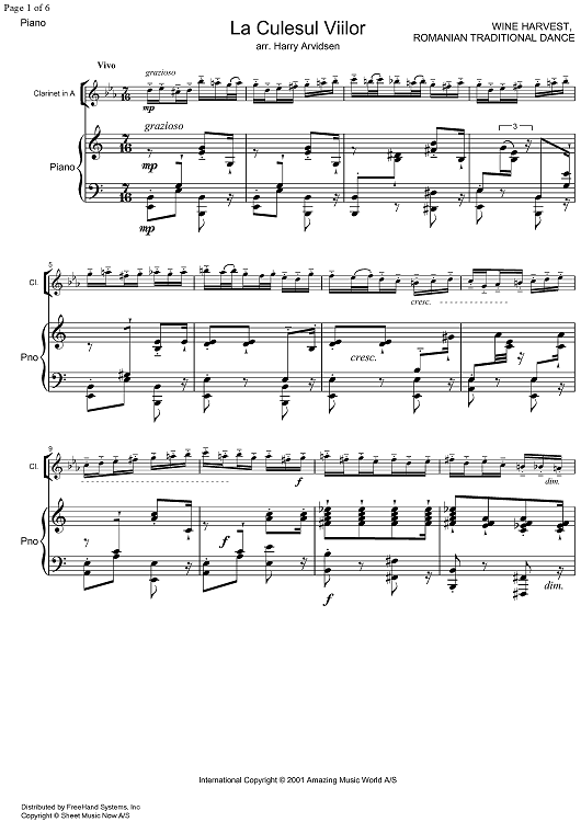 La Culesul Viilar - Score