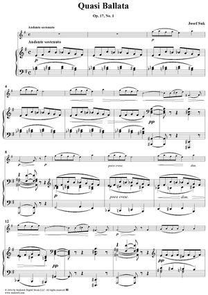 No. 1: Quasi Ballata - Piano Score