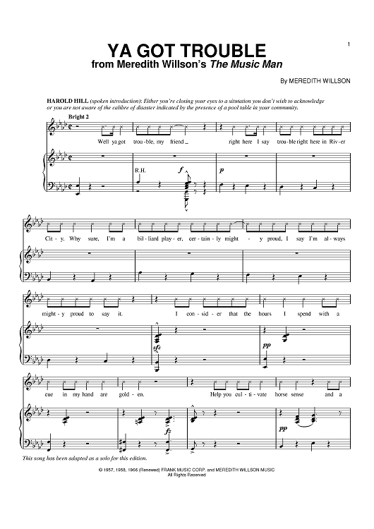 Ya Got Trouble Lyrics — from The Music Man .pdf - 11/18/13 Ya Got Trouble  Lyrics, from The Music Man Ya Got Trouble Lyrics. From Musical The