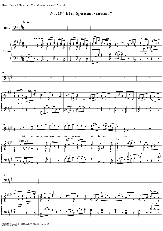 Месса си минор, BWV232, № 19: «Месса си минор, BWV232, № 19: «  