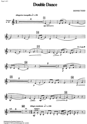 Elementary 2/3 - Double Dance - Clarinet