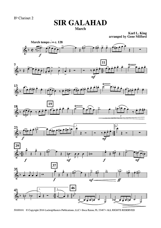 Sir Galahad - March - Clarinet 2 in Bb
