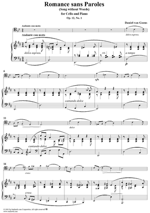 Romance sans Paroles op. 12, no. 1 - Piano