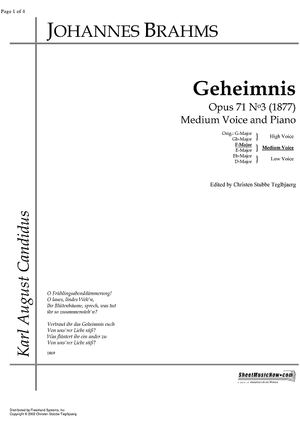 Geheimnis Op.71 No. 3