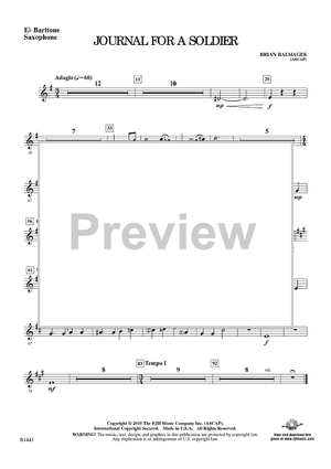 Journal For A  Soldier - Eb Baritone Sax