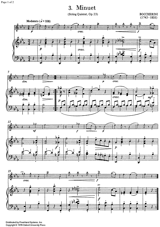 Minuet (from String Quintet Op. 23) - Score