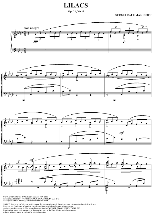 Lilacs, Op. 21, No. 5