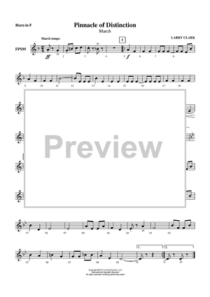 Pinnacle of Distinction (March) - Horn in F