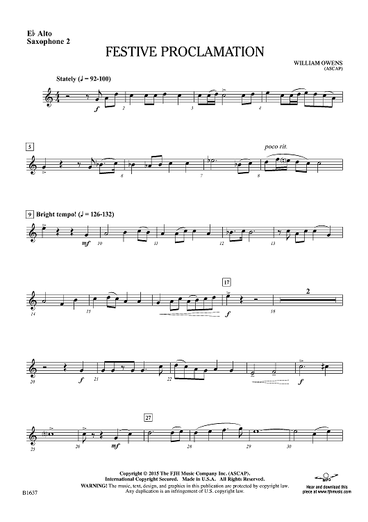 Festive Proclamation - Eb Alto Sax 2