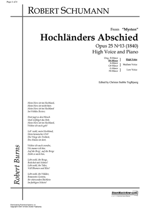 Hochländers Abschied Op.25 No.13