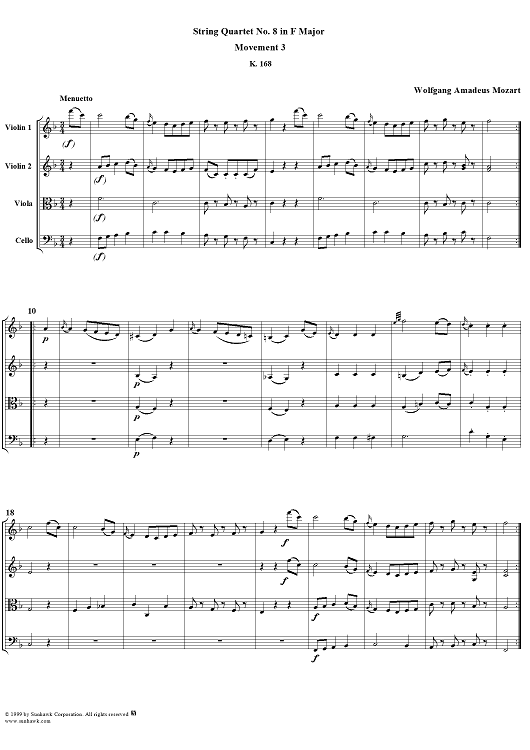 Quartet No. 8, Movement 3 - Score