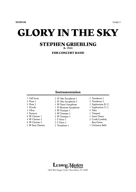 Glory in the Sky - Score