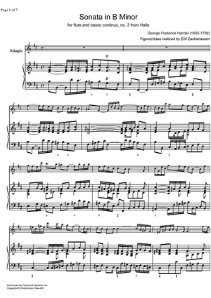 Sonata No. 3 b minor From Halle HWV 367b - Score