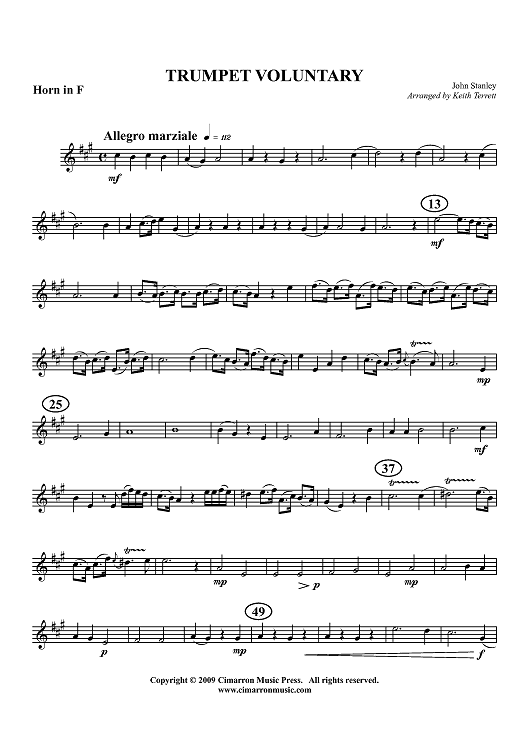 Trumpet Voluntary - Horn in F