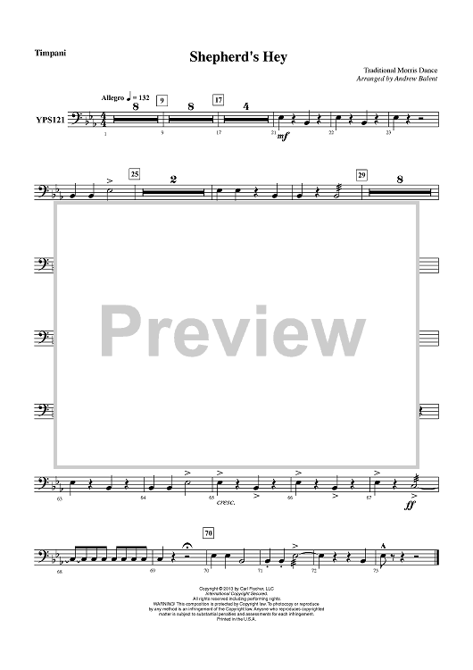 Shepherd’s Hey - Timpani