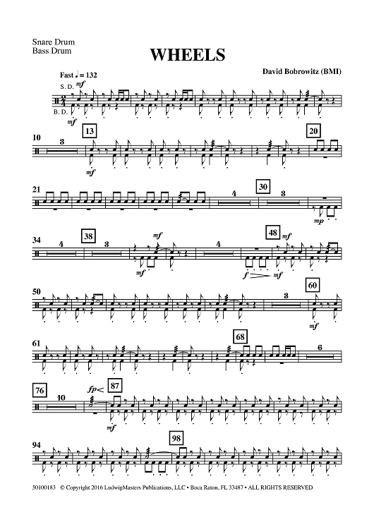 Mr Bean's invisible drum – 6 Voltios . Sheet music for Drum group, Marimba,  Tubular bells (Percussion Trio)