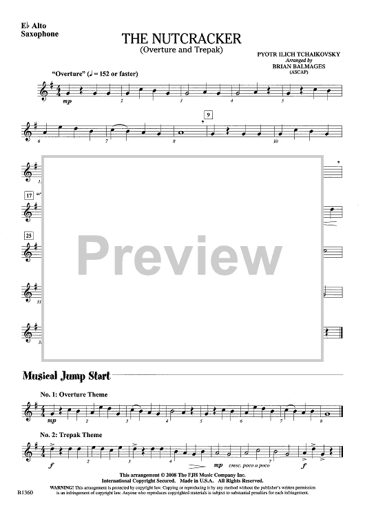 The Nutcracker (Overture and Trepak) - Eb Alto Sax