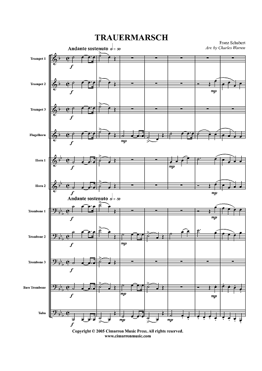 Trauermarsche, Op. 55 - Score