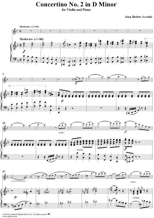 Concertino No. 2 in D Minor - Score