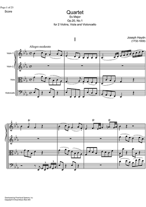 String Quartet Eb Major Op.20 No. 1 - Score