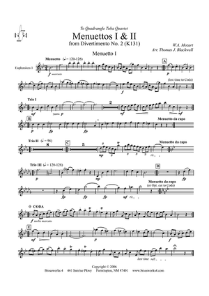 Menuettos I & II (from Divertimento No. 2, K131) - Euphonium 1 TC