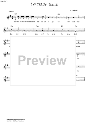 Der Yid Der Shmid - Score